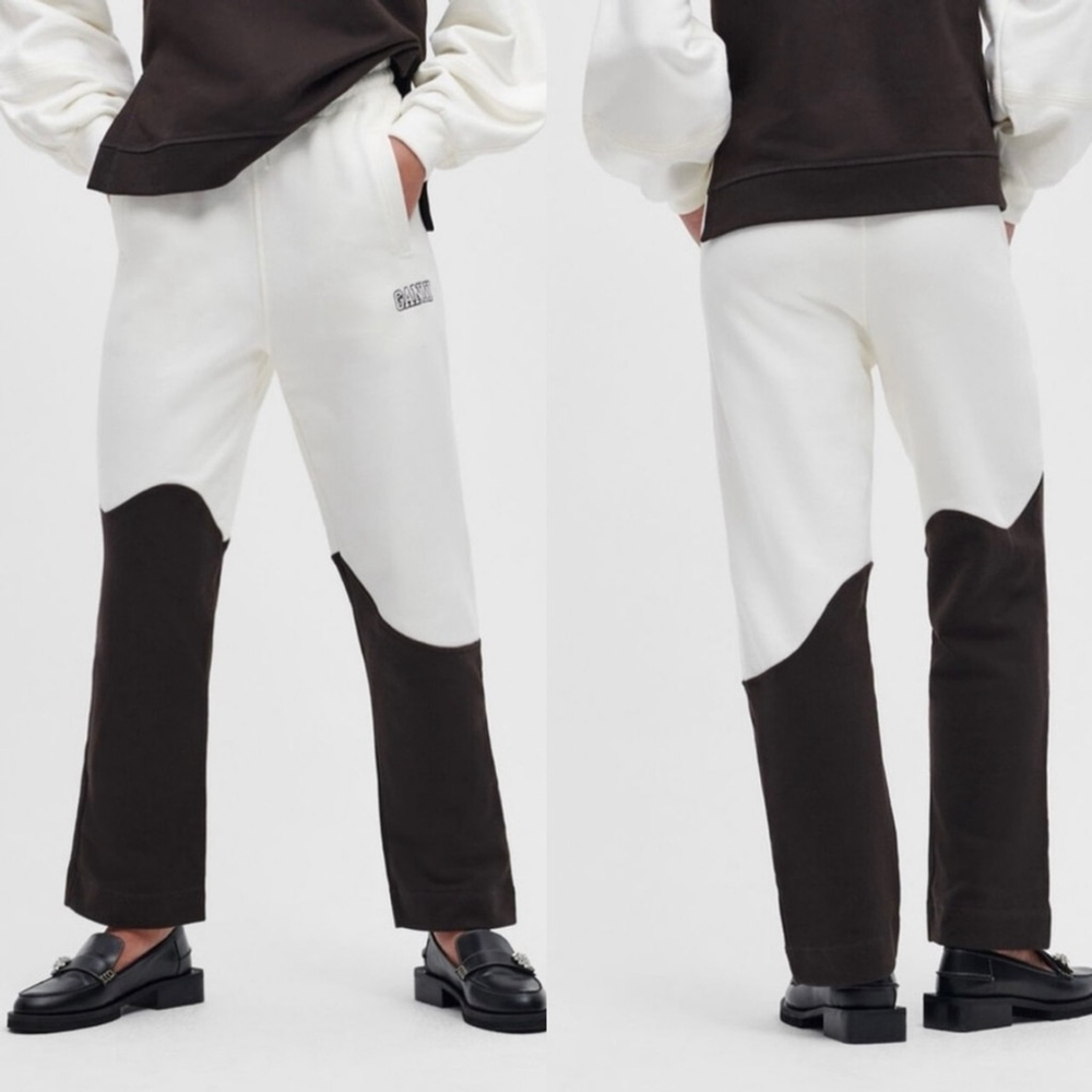 Ganni Software Wave Isoli High Waist Straight Leg Sweat Pants - XXS